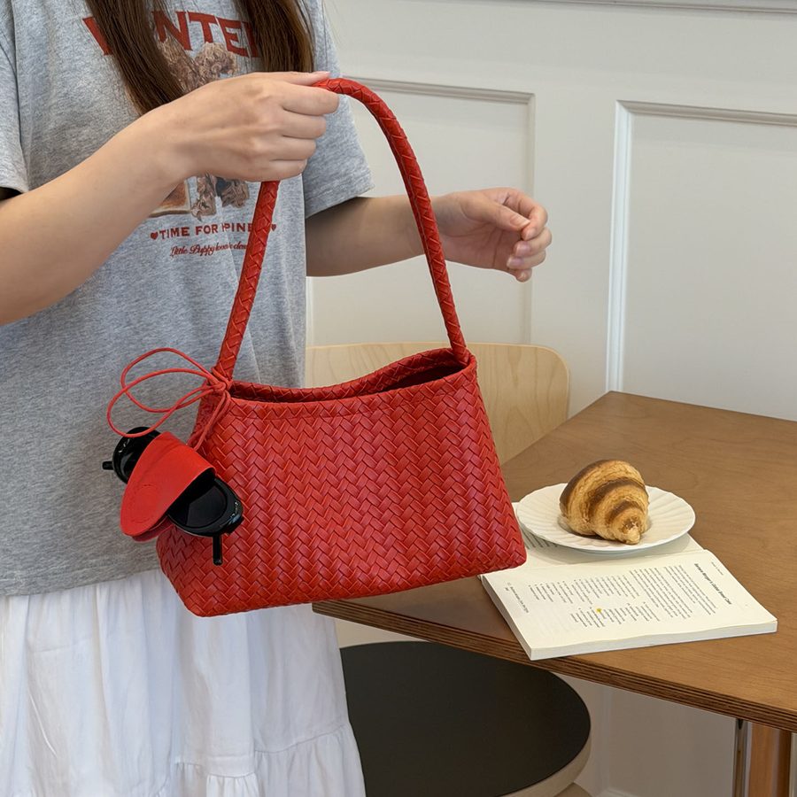 Handmade Woven Shoulder Tote Bag Set view 5