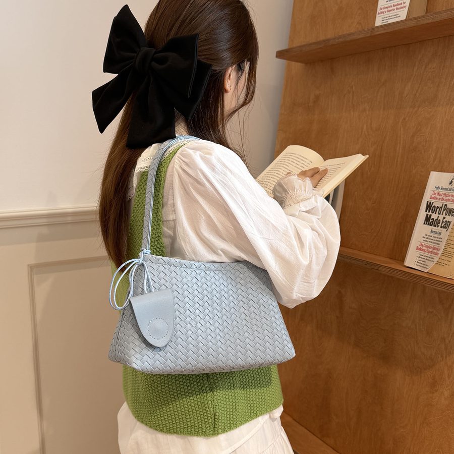 Handmade Woven Shoulder Tote Bag Set view 8