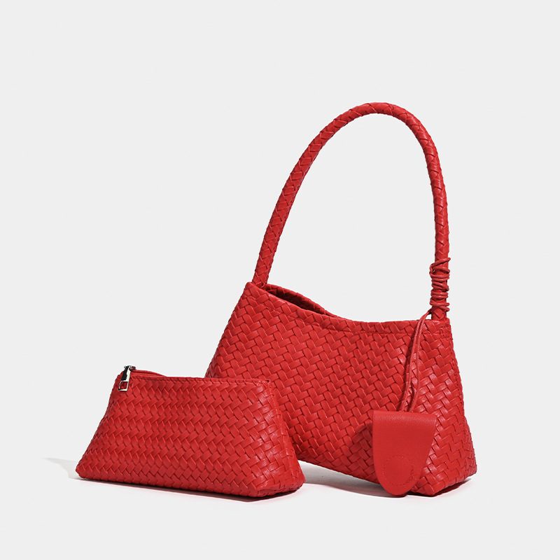 Woven Top-Handle Shoulder Bag Set view 6
