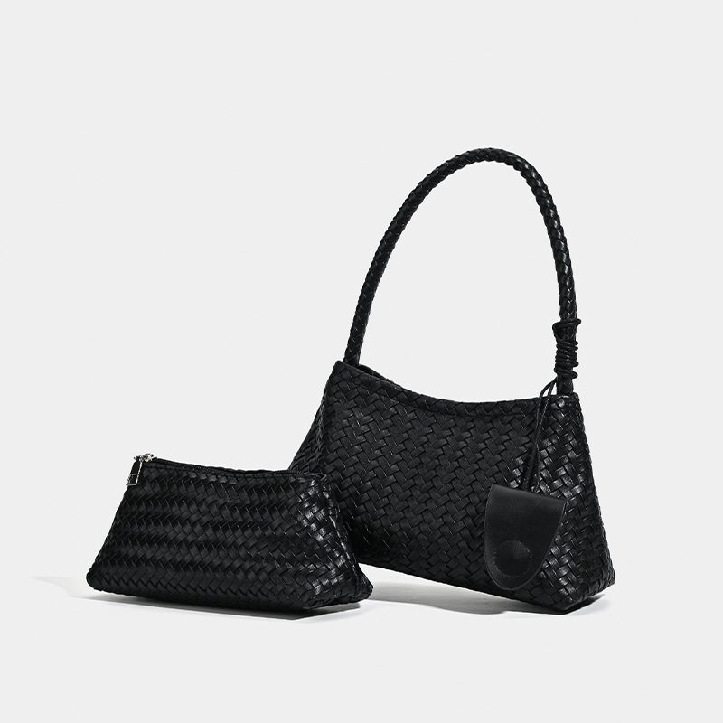 Woven Top-Handle Shoulder Bag Set view 8