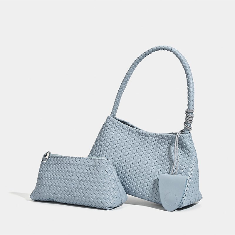 Woven Top-Handle Shoulder Bag Set view 9