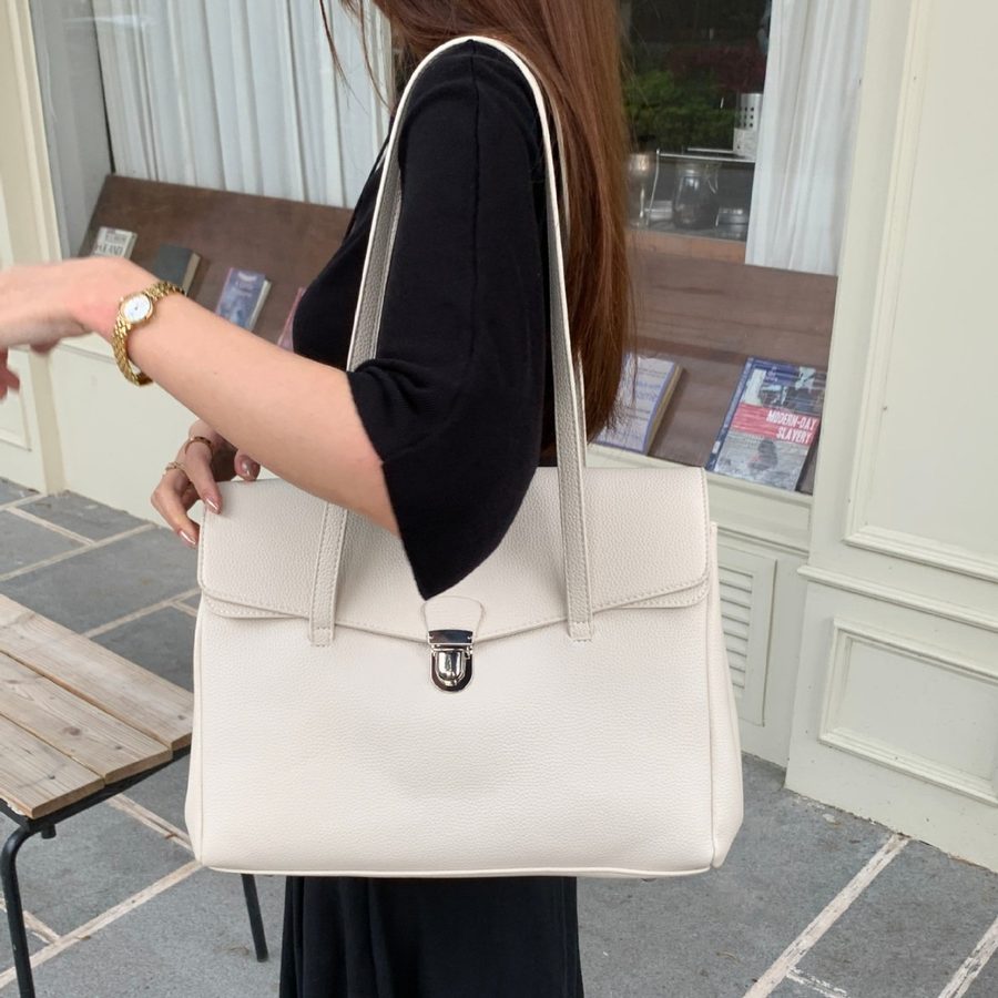 Off-White Flap Shoulder Tote Bag view 3