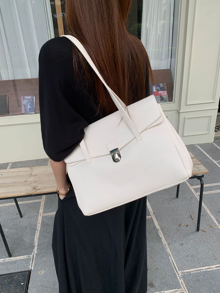 Off-White Flap Shoulder Tote Bag view 6