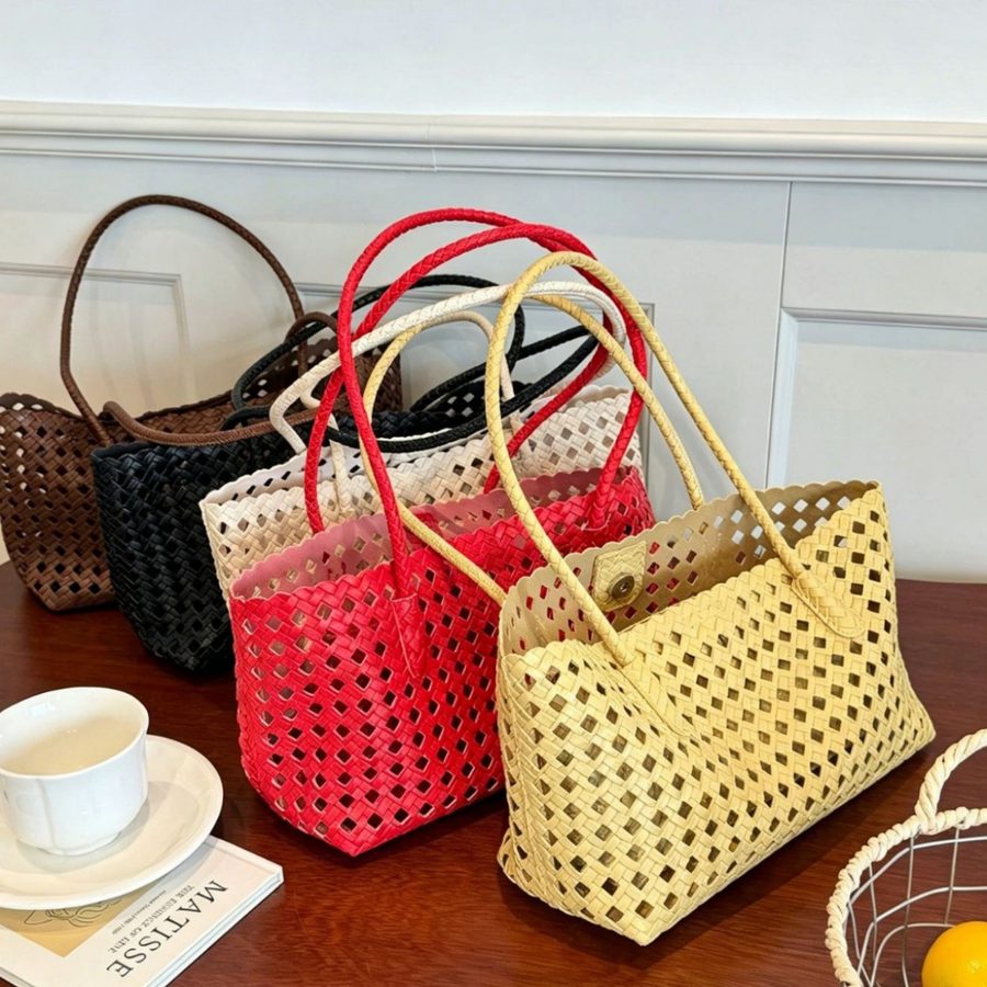Woven Openwork Tote Bag Large Capacity