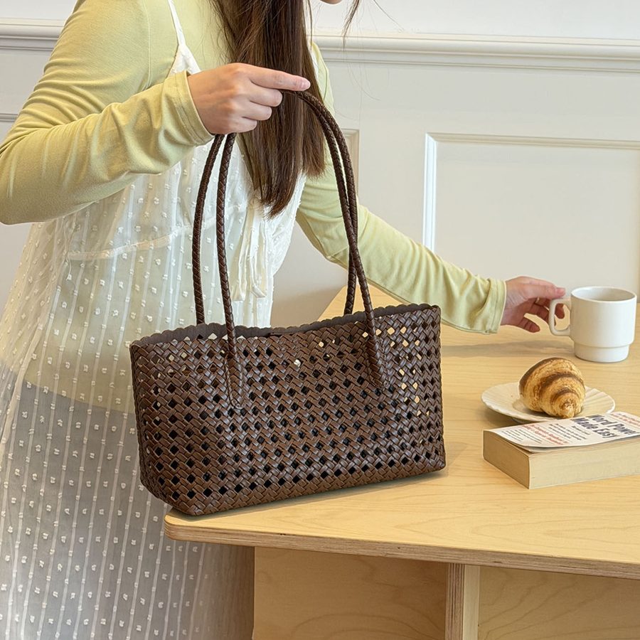 Woven Openwork Tote Bag Large Capacity view 3