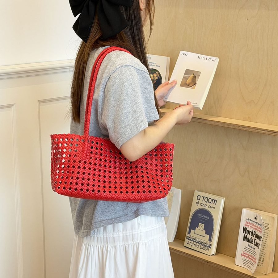 Woven Openwork Tote Bag Large Capacity view 7