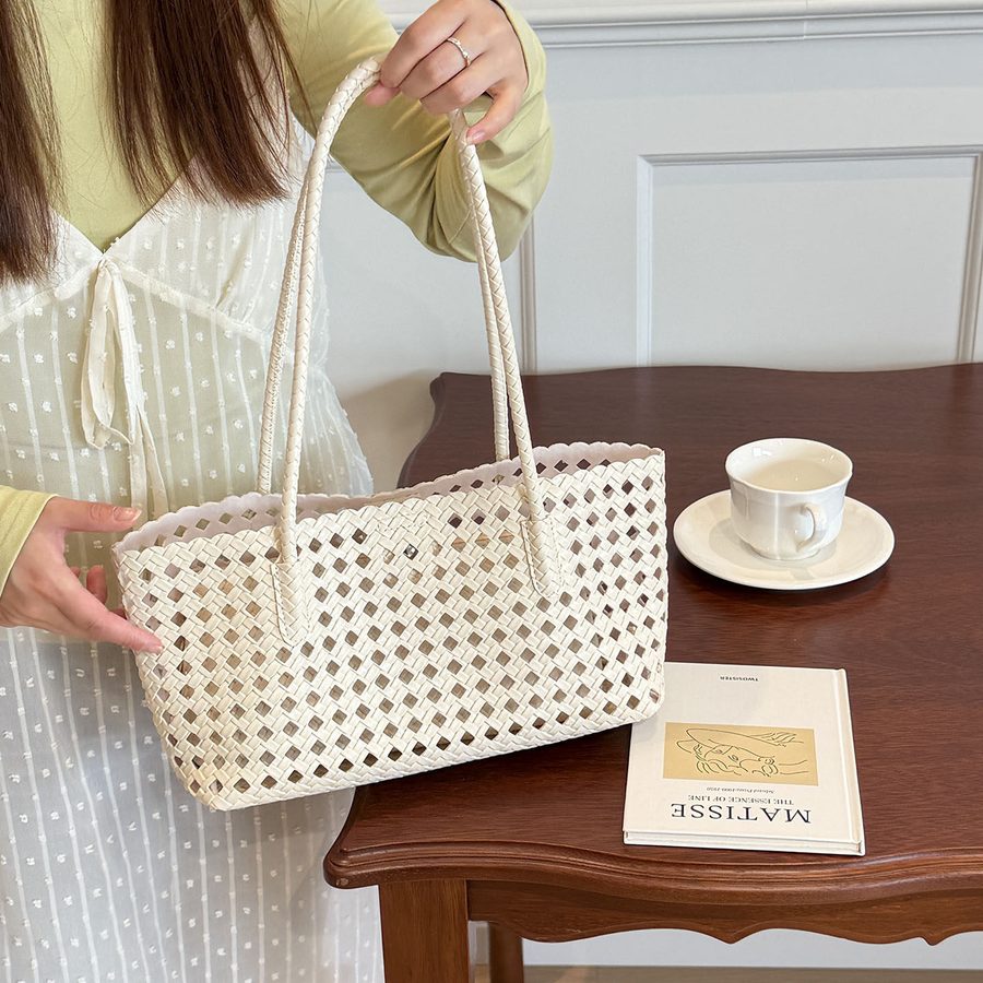 Woven Openwork Tote Bag Large Capacity view 9