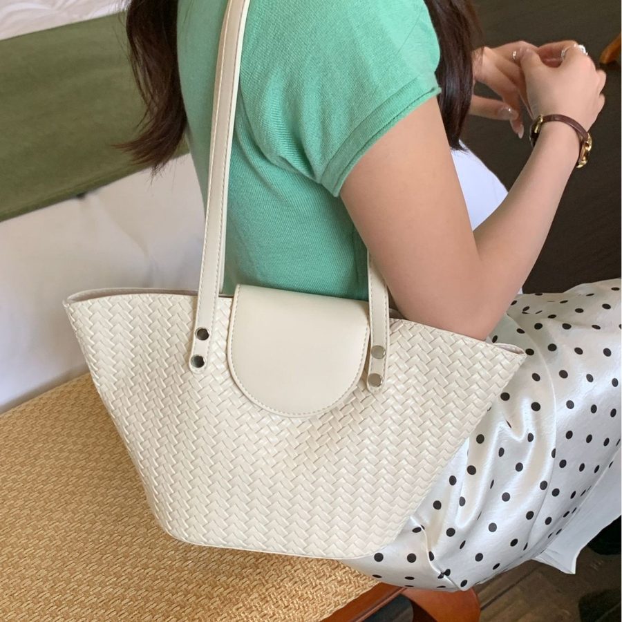 Vintage Woven Tote Bag Large Capacity