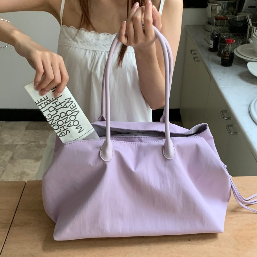 Nylon Multi-Pocket Shoulder Tote Bag view 3