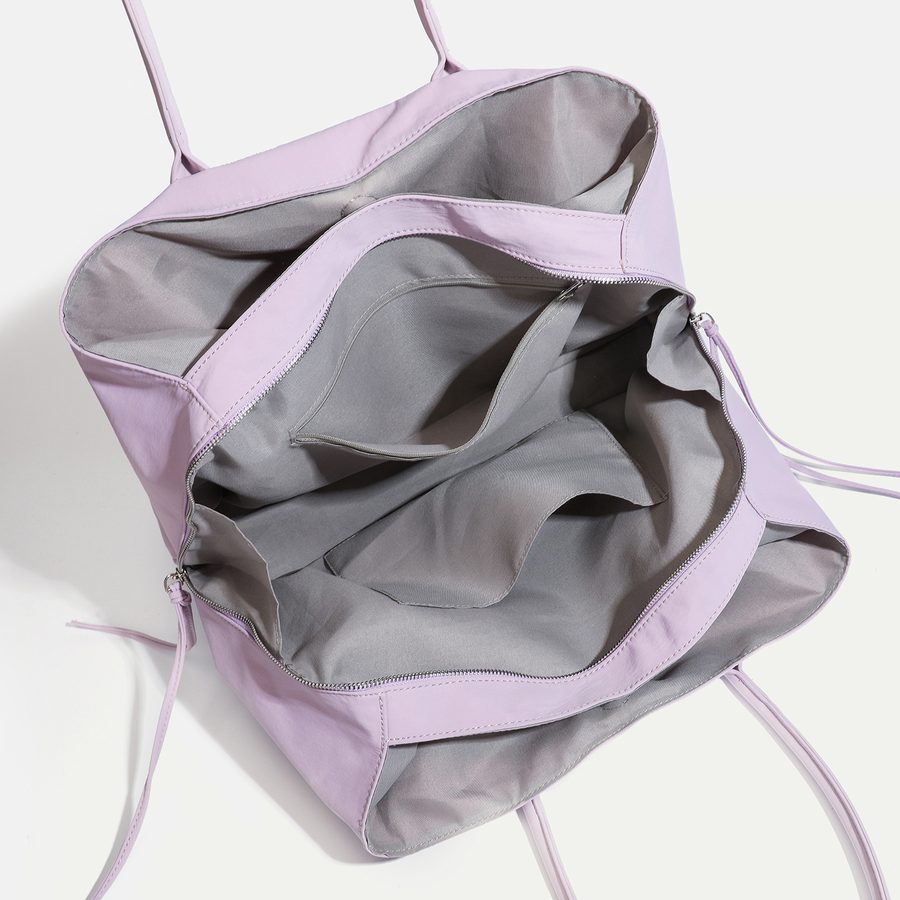 Two-Tone Nylon Multi-Pocket Tote Bag view 2
