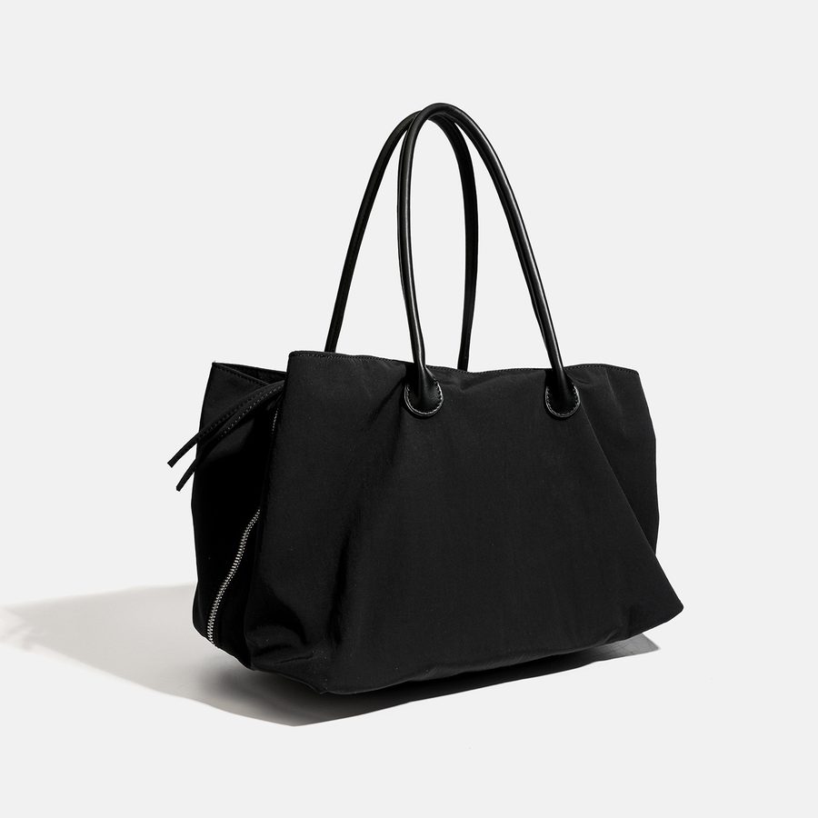 Two-Tone Nylon Multi-Pocket Tote Bag view 7