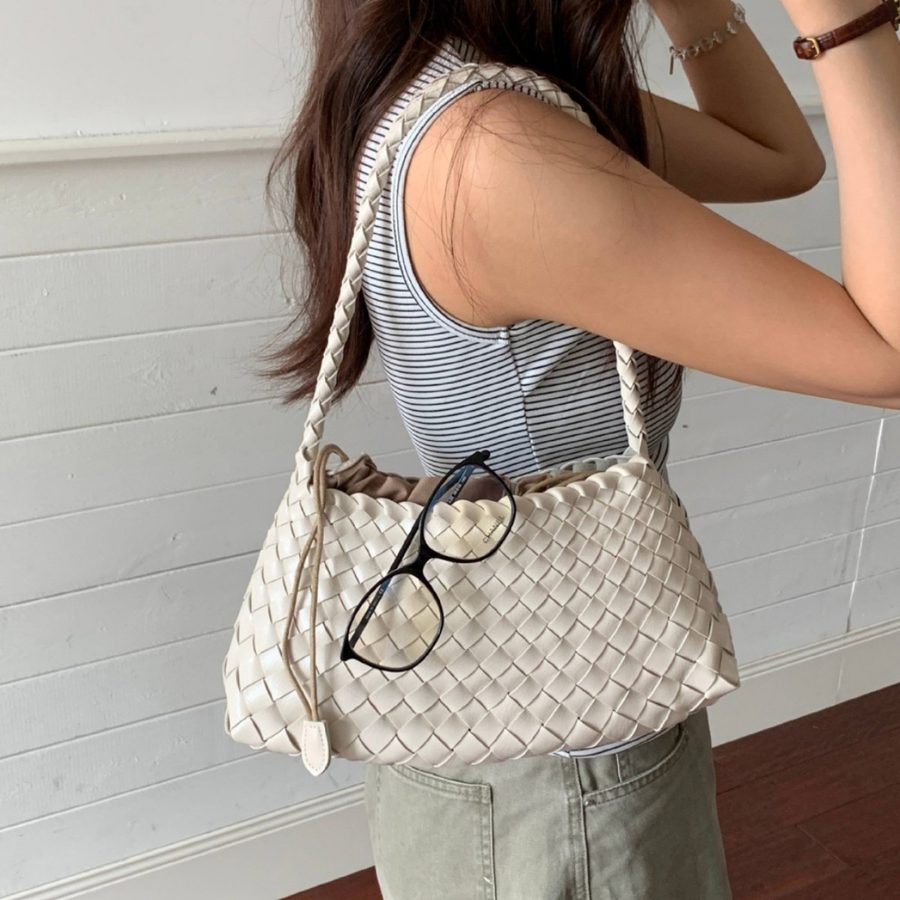 Woven Shoulder Bag Vintage Top-Handle view 2