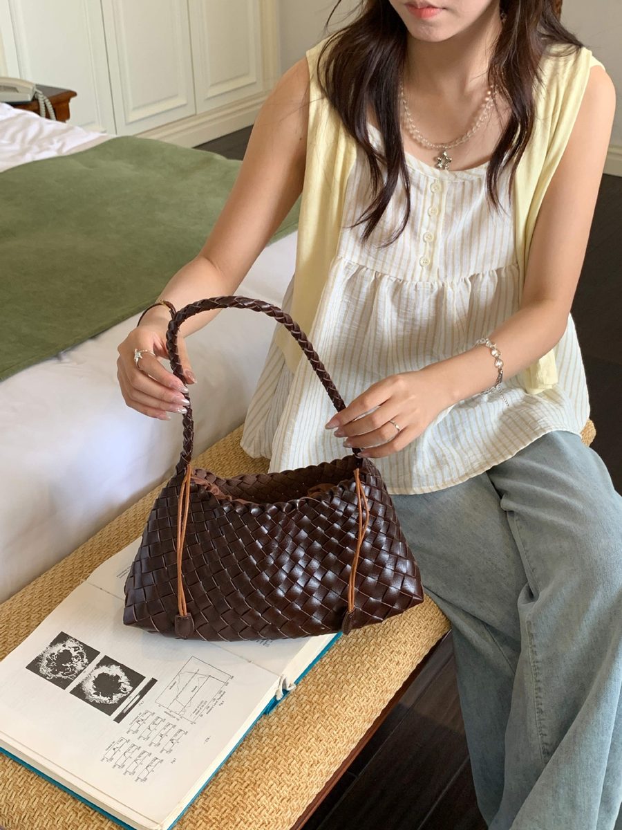 Woven Shoulder Bag Vintage Top-Handle view 6