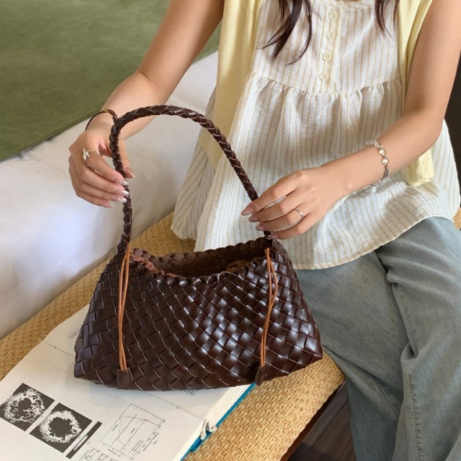 Woven Shoulder Bag Vintage Top-Handle view 4