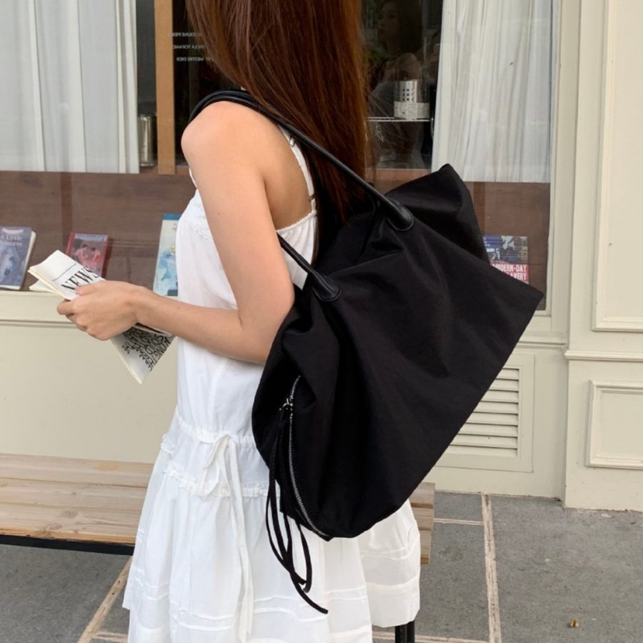 Nylon Multi-Pocket Shoulder Tote Bag view 2
