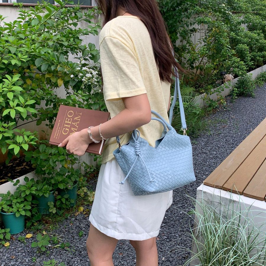 Large Woven Tote Shoulder Bag view 4