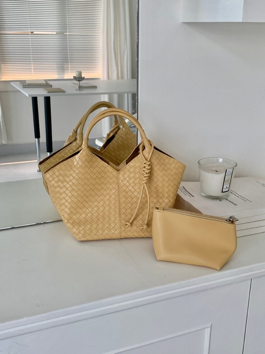 Large Woven Tote Shoulder Bag view 8