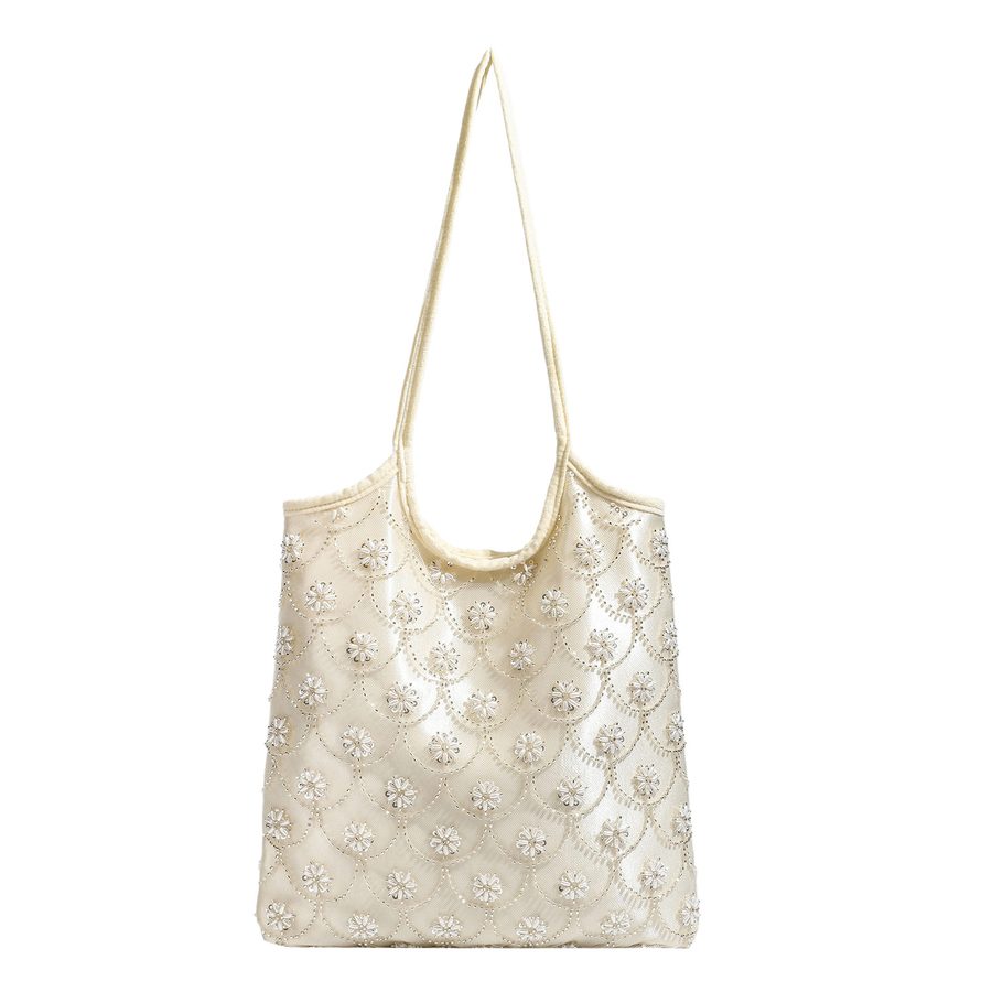Floral Embroidered Beaded Top-Handle Bag view 5
