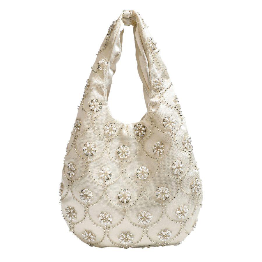 Beaded Satin Tote Bag view 5