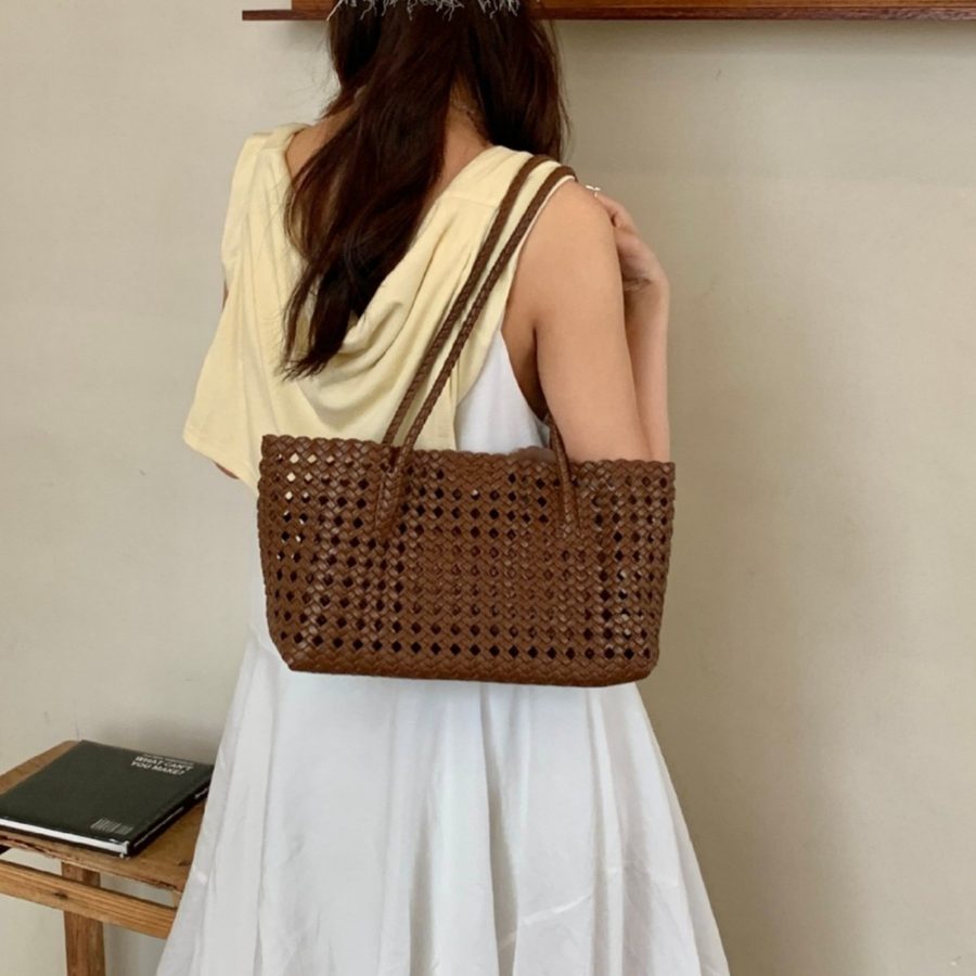 Openwork Woven Tote Bag