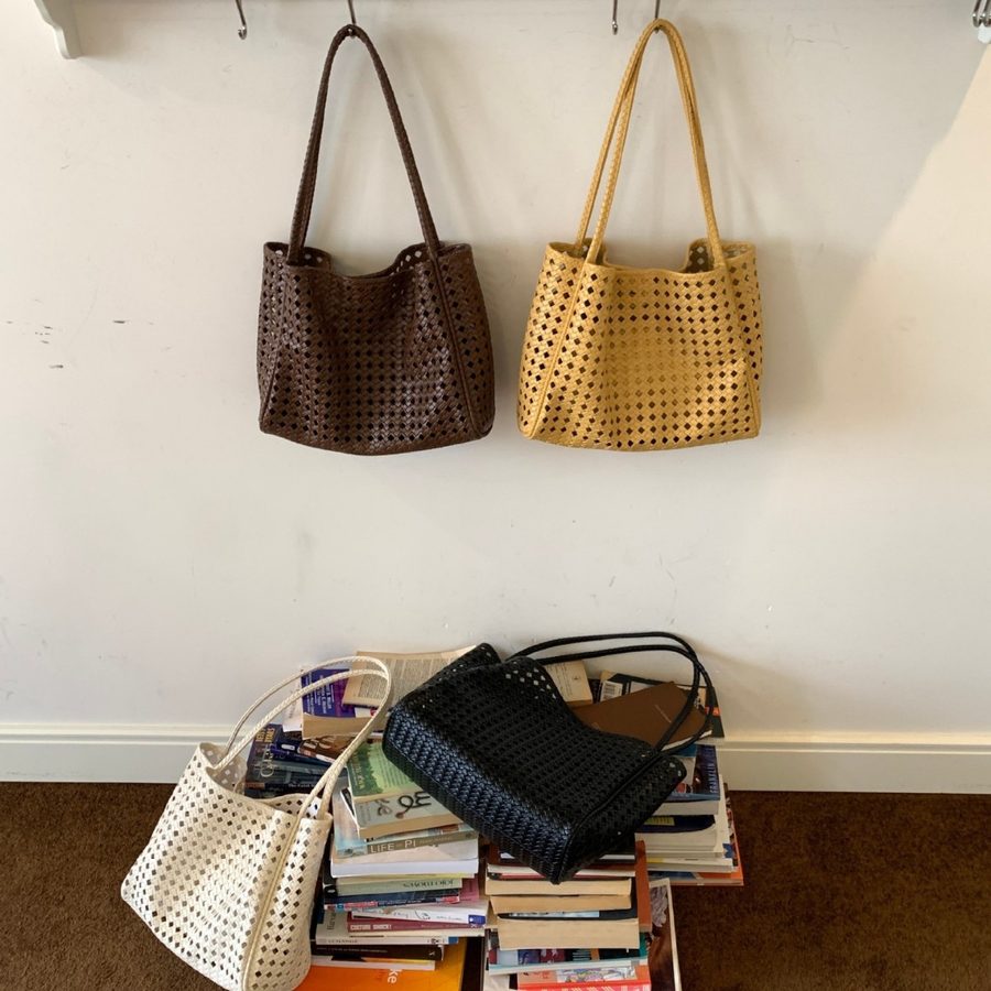 Openwork Woven Tote Bag