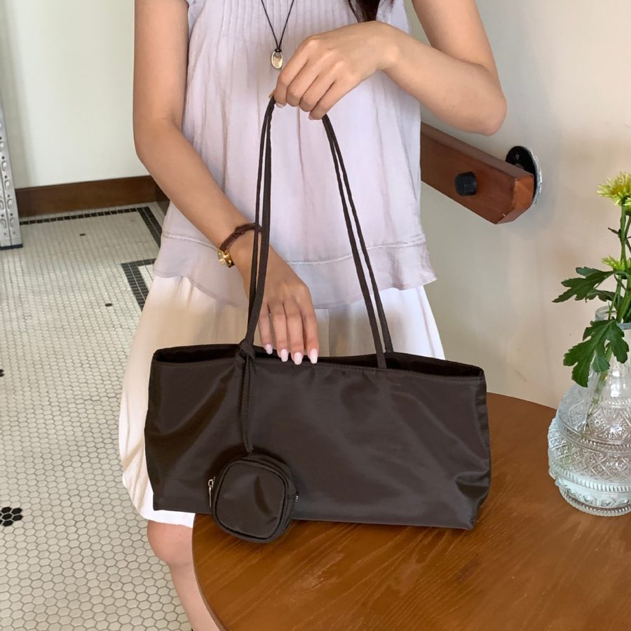 Nylon Baguette Tote Bag