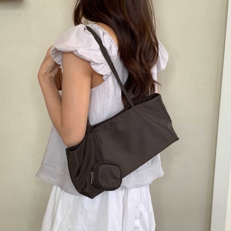 Nylon Baguette Tote Bag view 3