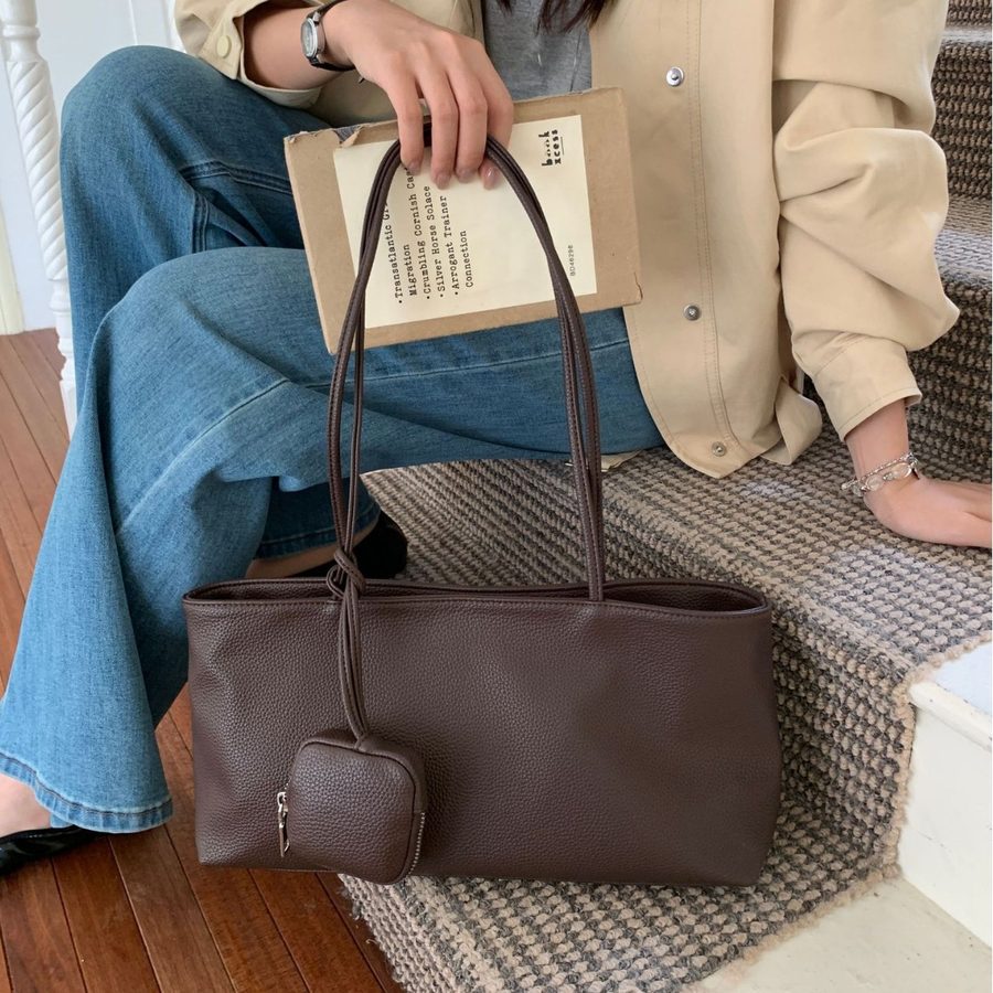 Soft Leather Tote Shoulder Bag