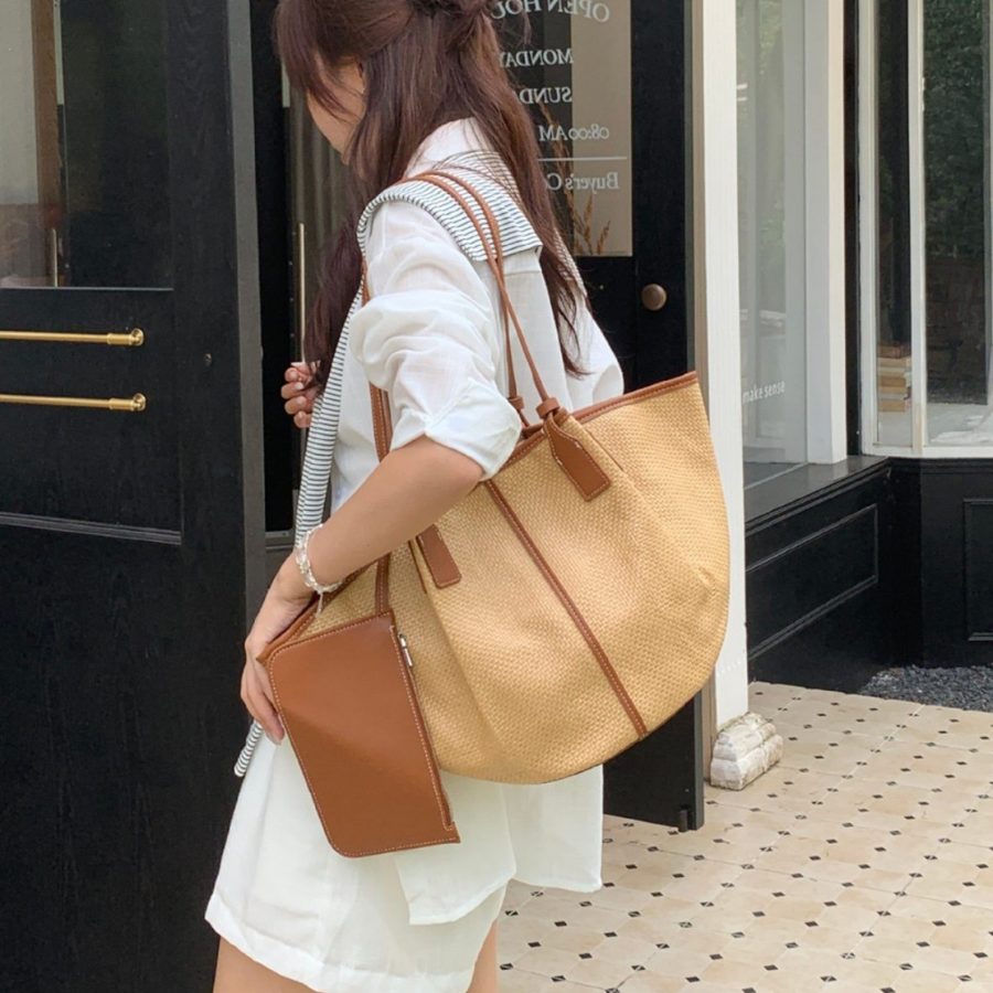 Woven Straw Tote Bag