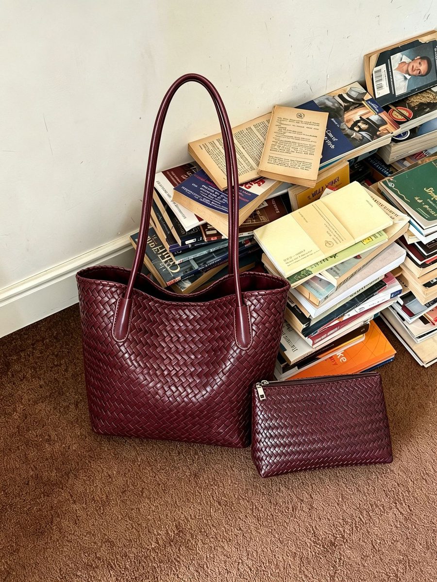 Woven Top-Handle Tote Beach Shoulder Bag view 6
