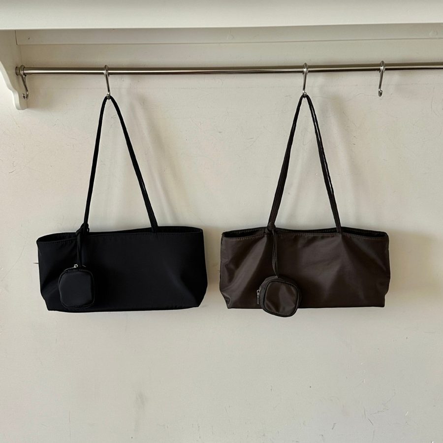 Minimal Woven Top-Handle Tote Shoulder Bag