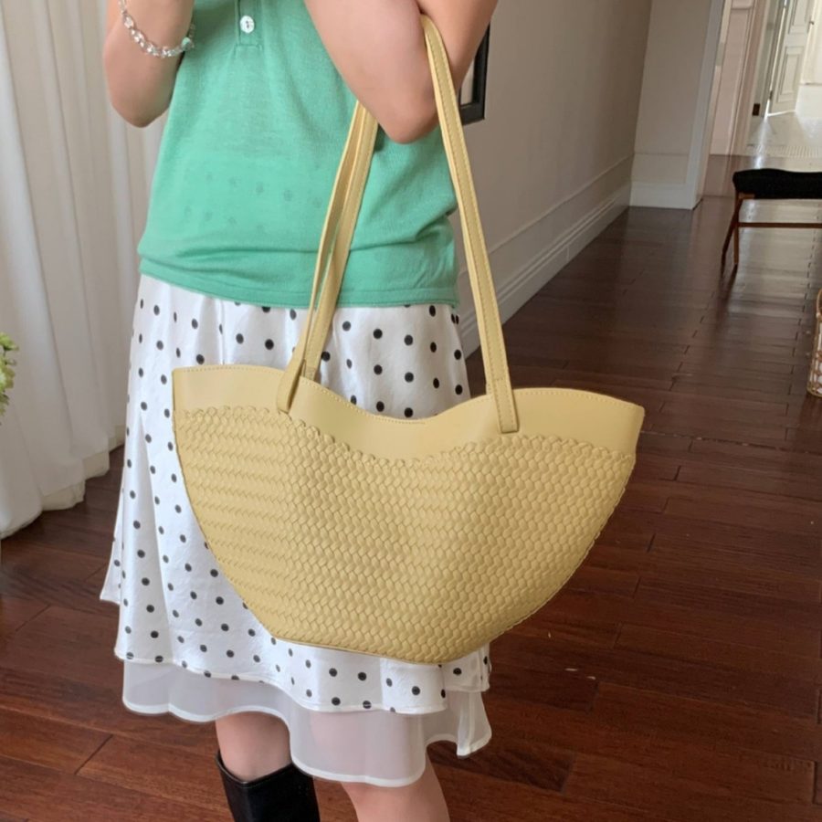 Woven Tote Bag Large Shoulder Casual view 2