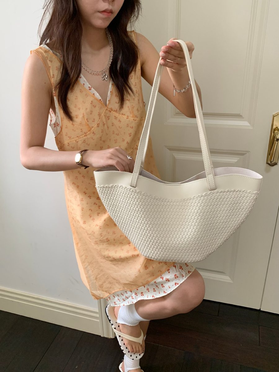 Woven Tote Bag Large Shoulder Casual view 6