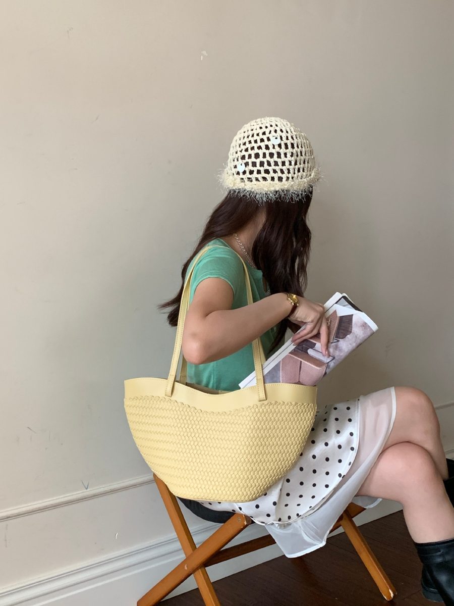 Woven Tote Bag Large Shoulder Casual view 7