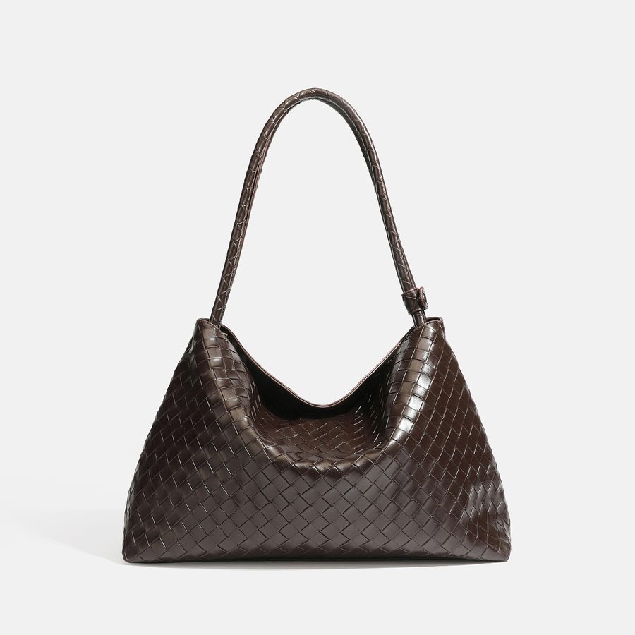 Black Woven Tote Bag Top-Handle Large view 7