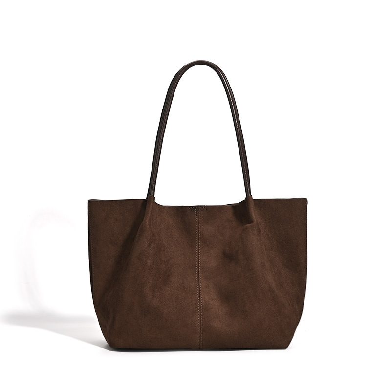Suede Tote Bag Large Top-Handle Shoulder view 5
