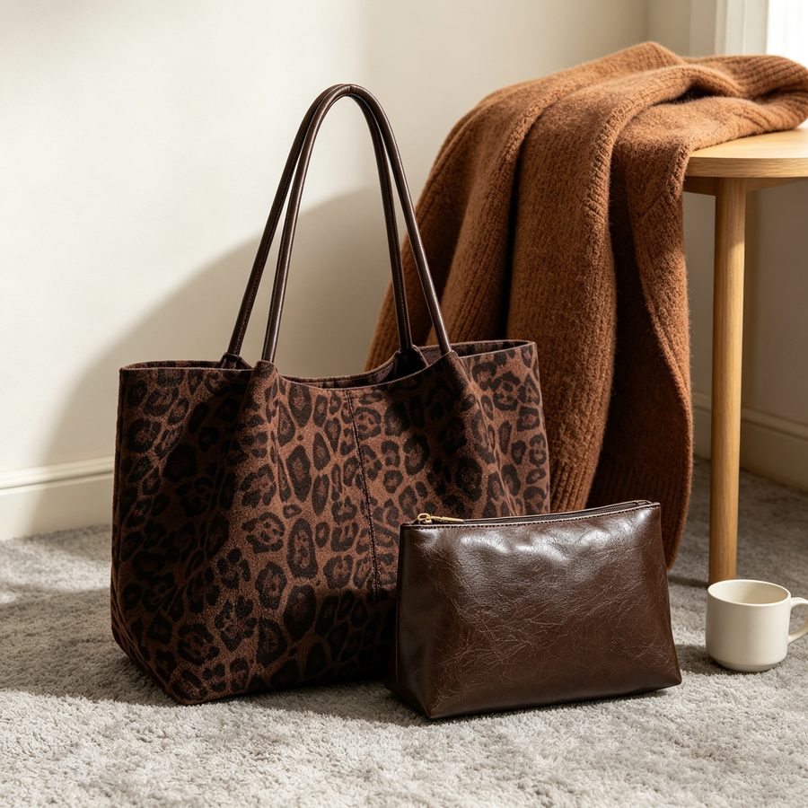 Leopard Print Tote Bag Large Shoulder