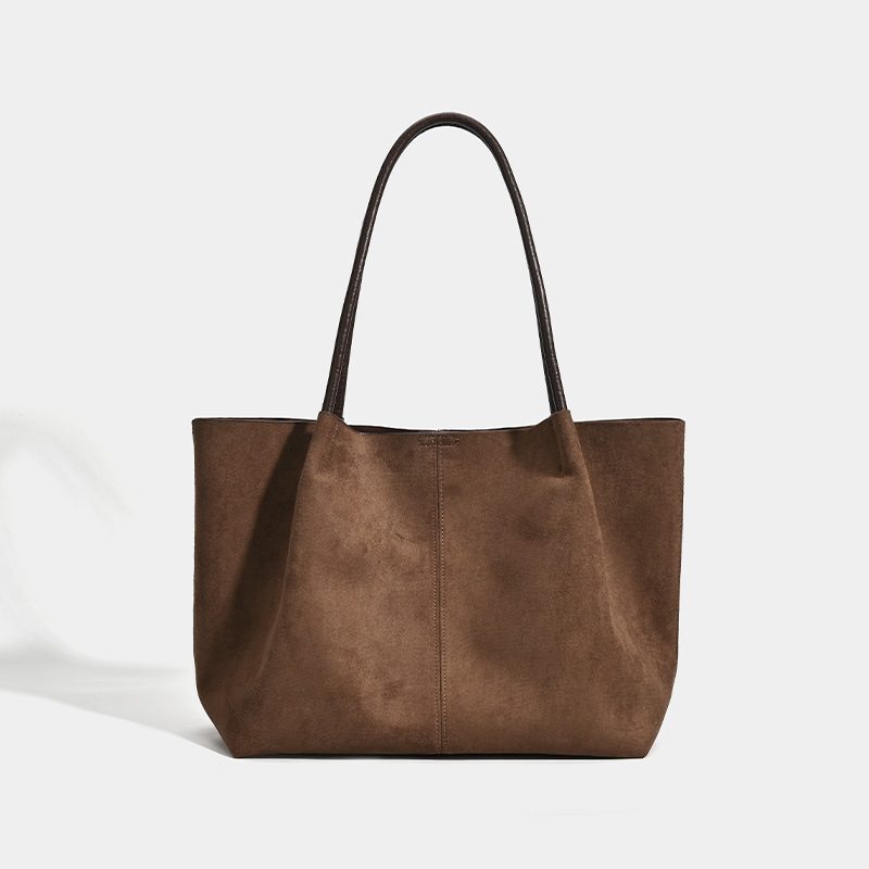 Suede Tote Bag Large Top-Handle Shoulder view 11