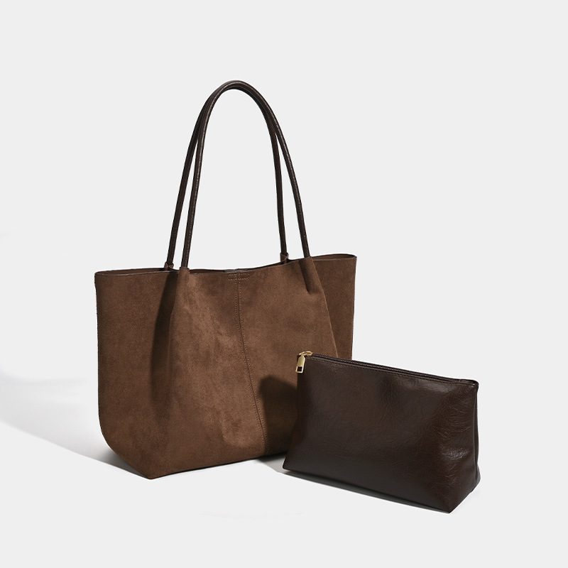 Suede Tote Bag Large Top-Handle Shoulder view 11
