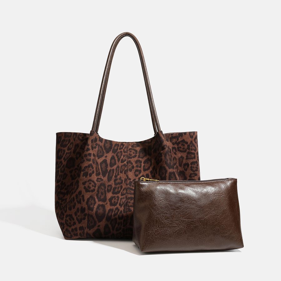 Suede Tote Bag Large Top-Handle Shoulder view 9