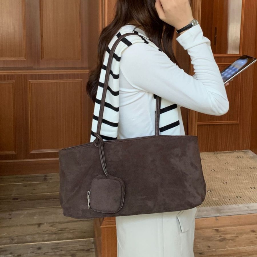 Nylon Canvas Tote Bag Color Block Hobo