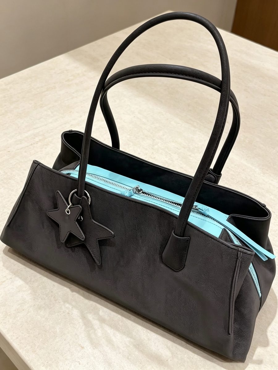 Vintage Top-Handle Tote Bag Large Minimalist view 7
