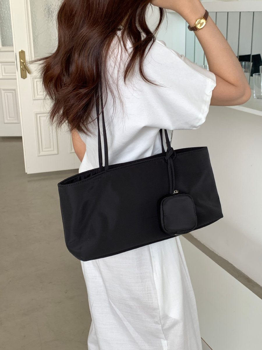 Nylon Baguette Tote Large Capacity Shoulder Top-Handle view 7