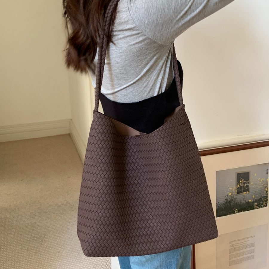 Matte Soft Leather Tote Top-Handle Shoulder Bag