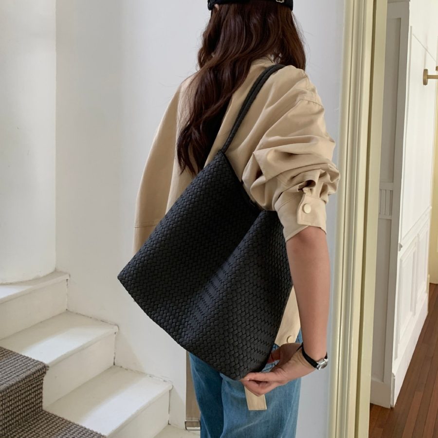 Matte Soft Leather Tote Top-Handle Shoulder Bag view 3