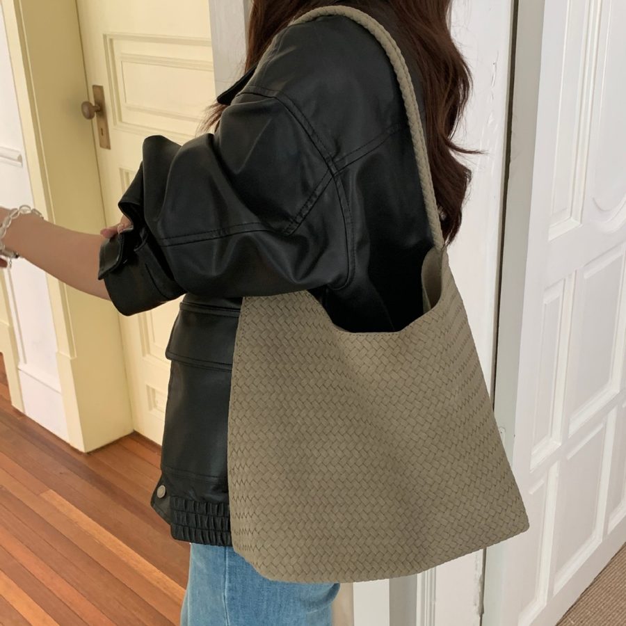 Matte Soft Leather Tote Top-Handle Shoulder Bag view 4