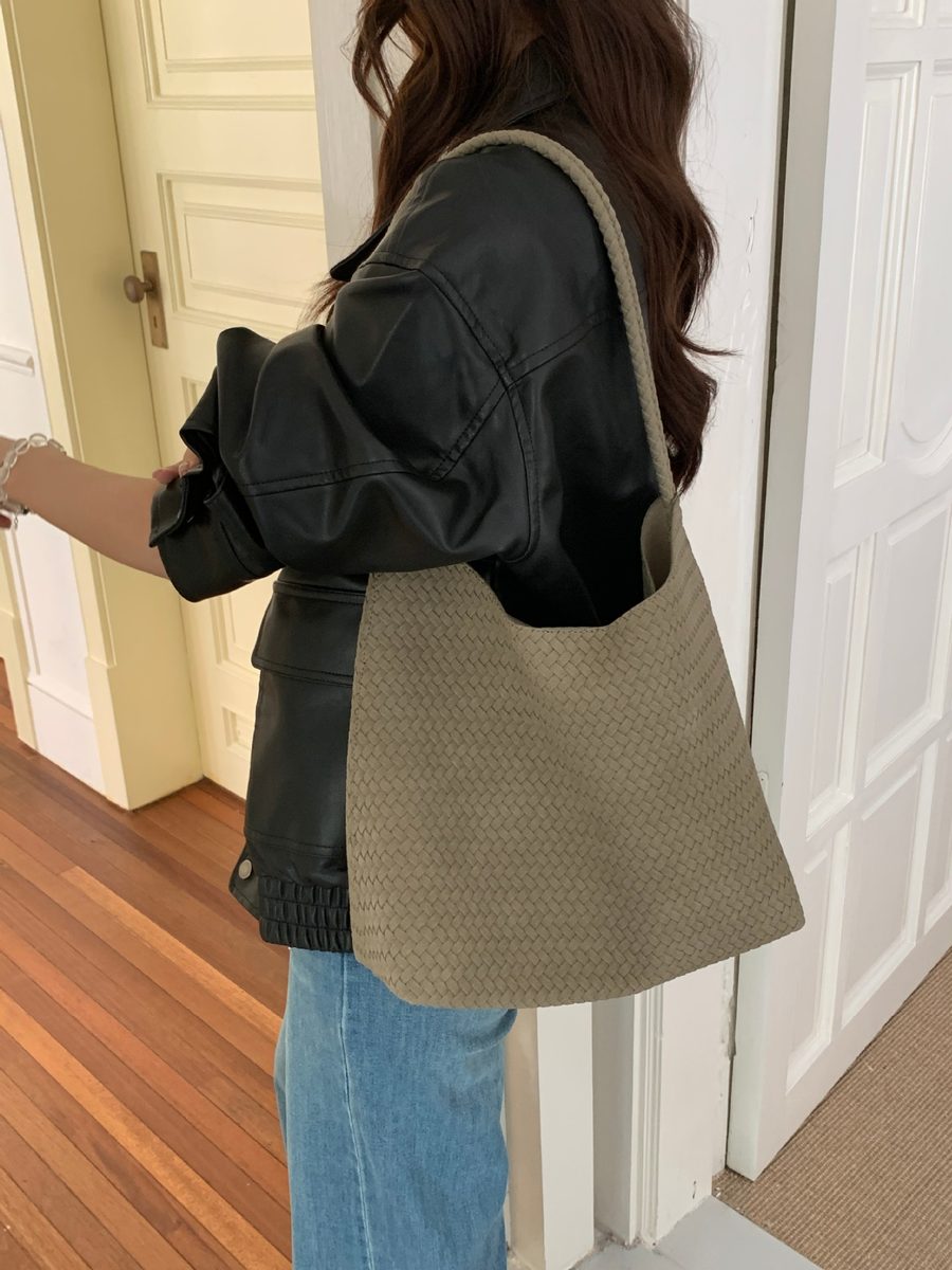 Matte Soft Leather Tote Top-Handle Shoulder Bag view 6
