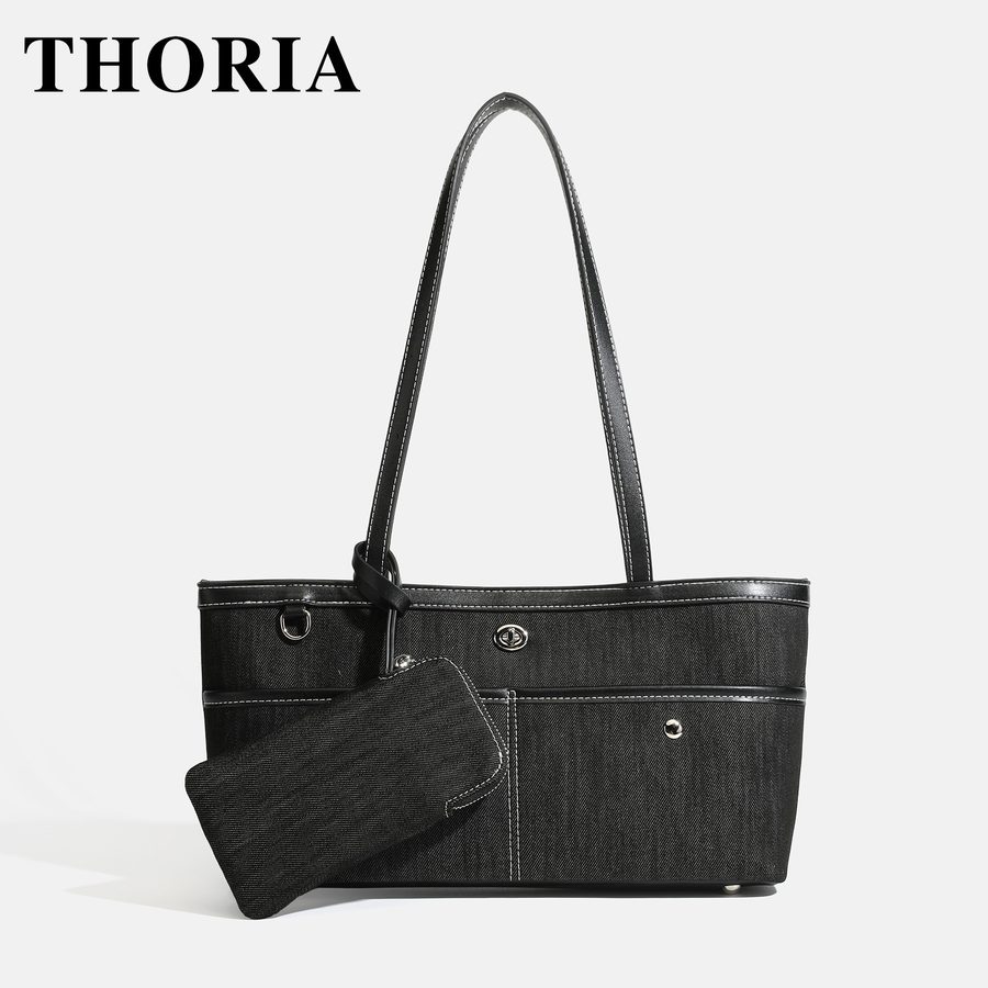 Denim Tote Bag Large Capacity Shoulder Commuter
