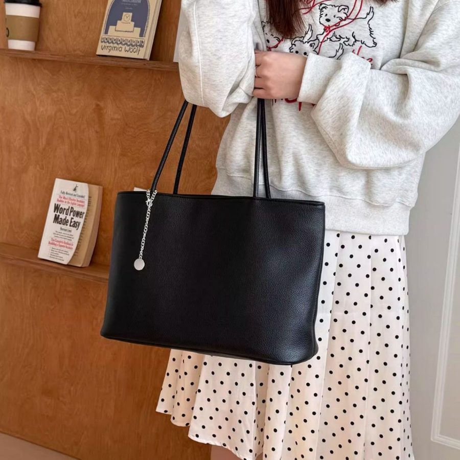 Litchi Grain Hobo Tote Top-Handle Shoulder Bag
