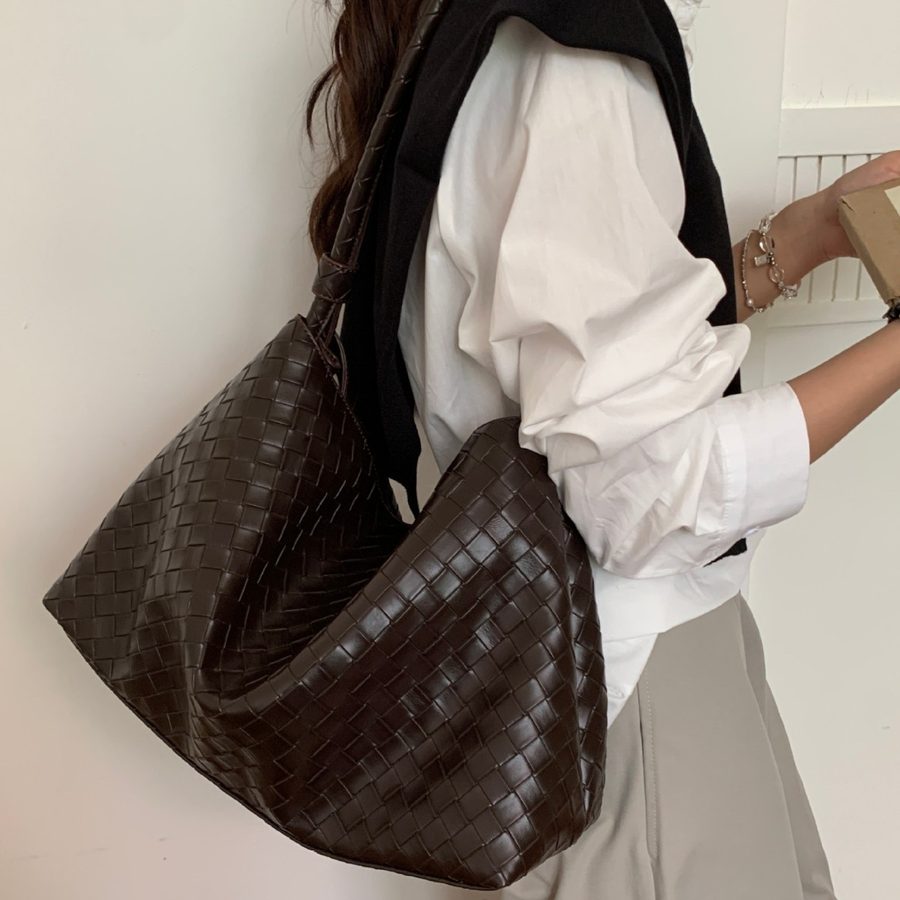 Vintage Woven Large Tote Shoulder Bag view 2